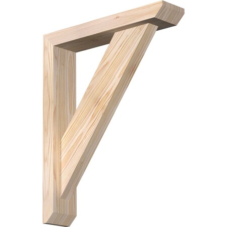 Ekena Millwork Traditional Slat Smooth Bracket w/ Offset Brace, Douglas Fir, 3 1/2"W x 16"D x 20"H BKT0402X16X20TRA06SDF
